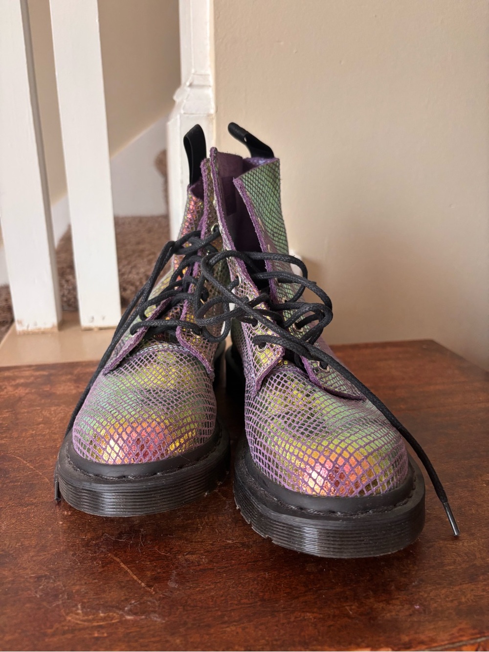 Iridescent Snake-Print Lace-Up Dr.Martens